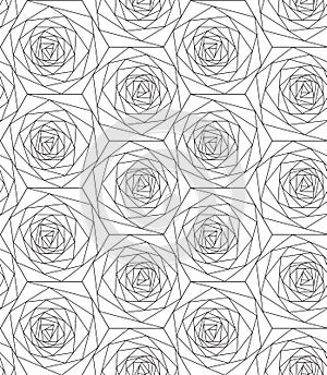 Seamless geometric flowers pattern