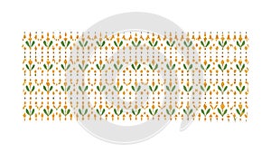 Seamless Geometric Green & White Leaf Pattern, vector design Generative AI