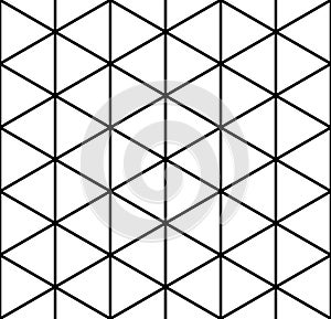Seamless geometric hexagons and triangles grid pattern