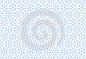 Seamless Geometric Hexagons and Triangles Pattern. Light Blue and White Texture
