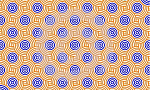 Seamless Geometric illusion Pattern with yellow and blue color