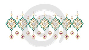 Seamless geometric Islamic-inspired pattern, decorative border, vector design Generative AI