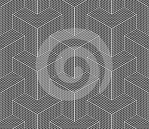 Seamless geometric isometric pattern. 3D illusion