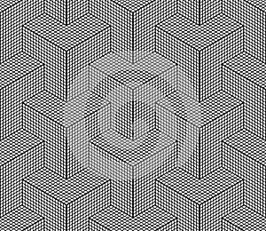 Seamless geometric isometric pattern. 3D illusion