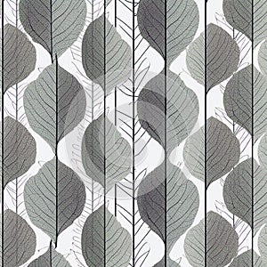 Seamless Geometric Leaf Vein Pattern Background