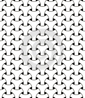 Seamless geometric mesh pattern vector illusion triangular mesh netting black and white circles with volumetric effect
