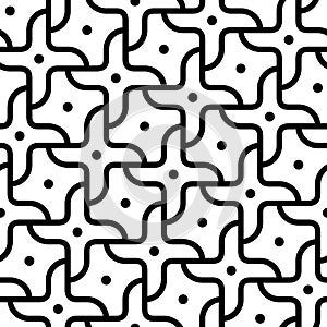 Seamless geometric monochrome diagonal vector pattern