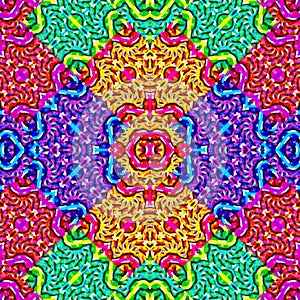 Multicolored Geometric Mosaic Seamless Pattern