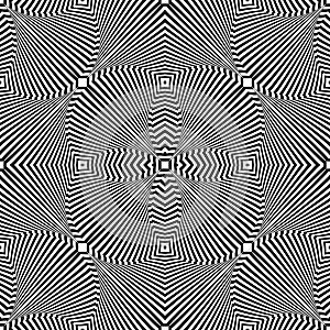 Seamless geometric op art pattern. Striped lines texture