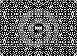 Seamless geometric ornament based on traditional islamic art. Black and white