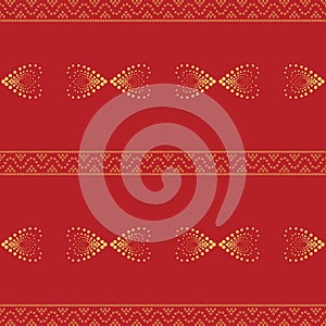 Seamless geometric ornamental pattern background. seamless traditional textile bandhani sari border.