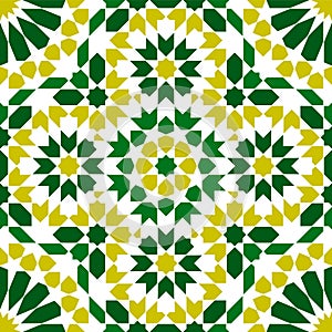 Seamless geometric pattern in Arabic style Zellij