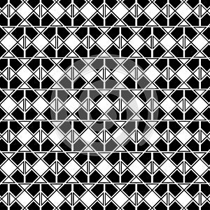 Seamless geometric pattern based on traditional islamic art. Black and white background