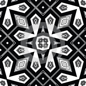 Seamless geometric pattern in black and white color