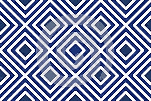 Seamless geometric pattern, blue diamond checkerboard repeat pattern photo