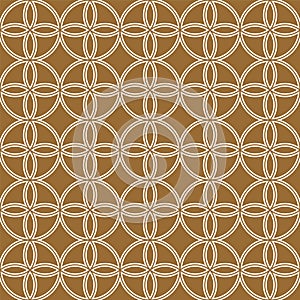 Seamless geometric pattern . Brown background and white lines. Average thickness.
