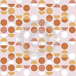 Seamless geometric pattern. Circle and semicircle abstract wallpaper.