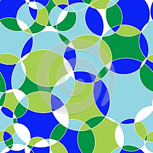 Seamless geometric pattern circles in green blue color. Repeating linear texture for wallpaper, packaging, banner