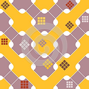 Seamless geometric pattern with colored squares. Vector art.