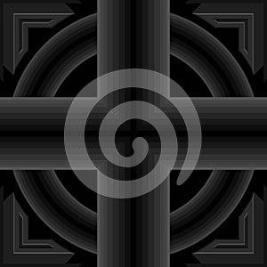 Seamless Geometric Pattern Crisscross And Circle Black Pipe Shape