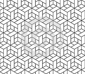 Seamless geometric pattern with cubes. photo