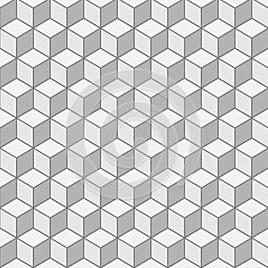 Seamless geometric pattern with 3d cubes. Vector background