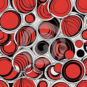 Abstract Red Black Circle Pattern Design Texture Background