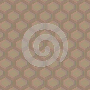 A seamless geometric pattern featuring a series of interconnected hexagons. The