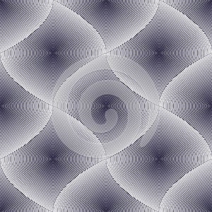 Seamless geometric pattern. Geometric simple fashion fabric print. Vector repeating tile texture. Overlapping circles funky theme