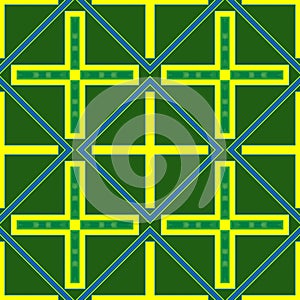 Seamless geometric pattern in a green - yellow colors