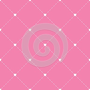 Seamless geometric pattern with hearts. repeating texture.Vector Illustration