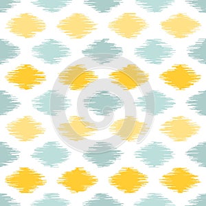 Seamless geometric pattern, ikat fabric style.