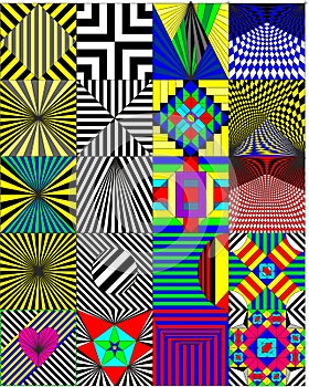 Seamless geometric pattern illustra illusion