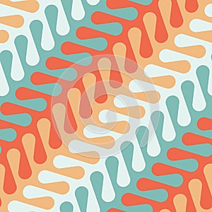 Seamless geometric pattern with interlocking diagonal wavy lines. Striped texture in vintage colors. Abstract background.