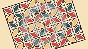 Seamless Geometric Pattern of Interlocking Leaf and Petal Shapes, vector design Generative AI