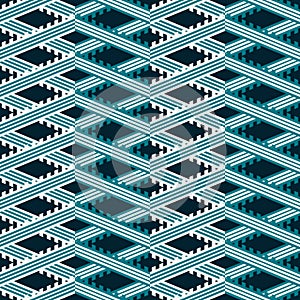 Seamless geometric pattern of multiple striped notched zigzag