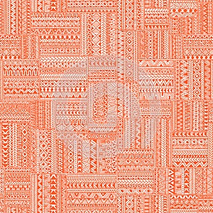 Seamless geometric pattern in patchwork style. Square patches of