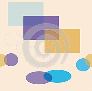 Seamless geometric pattern with rectangles and circles