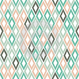 Seamless geometric pattern with rhombs in a hand-drawn style. Vector template. photo