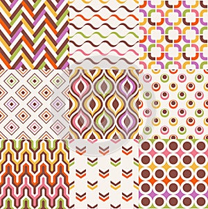 Seamless geometric pattern set