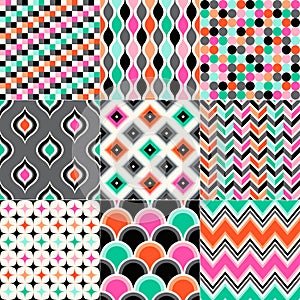 Seamless geometric pattern set