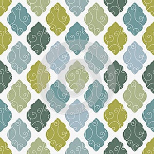 Seamless geometric pattern of shapes with white vintage pattern