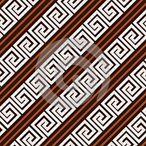 Seamless Geometric Pattern with Slanted Versace Sign with Lines Ready for Textile Prints.