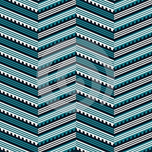 Seamless geometric pattern of striped notched zig zag lines