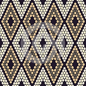 Seamless geometric pattern. The texture of rhombus. The texture of the dots.