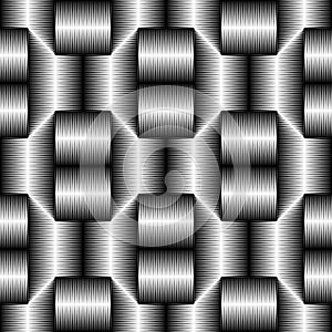 Seamless Geometric Pattern. Vector Black and White Tech Texture.