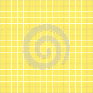 Seamless geometric pattern in a white mesh on a light yellow background.