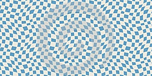 Seamless geometric pattern with woven and distorted checkers