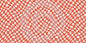 Seamless geometric pattern with woven and distorted checkers