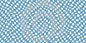 Seamless geometric pattern with woven and distorted checkers